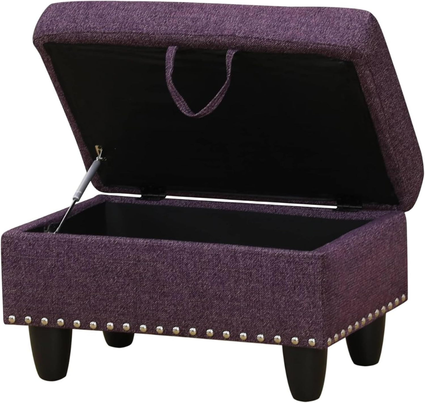 Ottoman Rectangular Storage Ottoman Bench, Footrest Stool Footstool with Lid for Living Room, Bedroom, Entryway, Brown, 28.5"x19.5"x17.5"