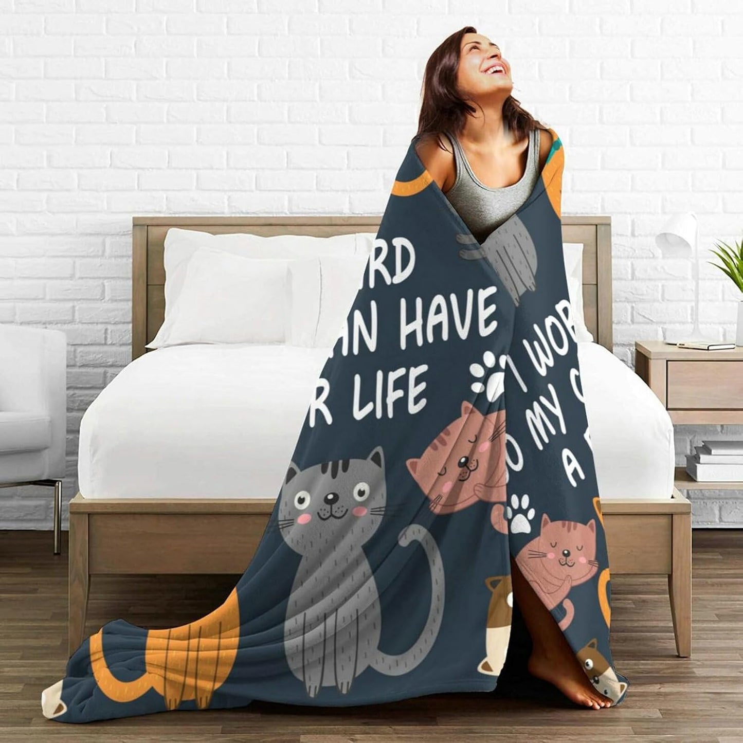 HGOD DESIGNS Cats Throw Blanket Funny Cat Blanket Animals Pet Pattern s Flannel Soft Warm Cozy Fuzzy 40"x50" Throw Blanket for for Women and Men