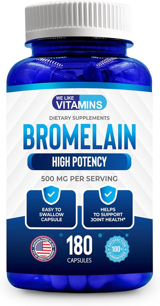 We Like Vitamins Bromelain 500mg Capsules 2400GDU/g - 180 Capsules