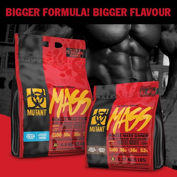 Mutant Mass Weight Gainer Protein Powder – Build Muscle Size and Strength with 1100 Calories (Chocolate Fudge Brownie, 15 Pound (Pack of 1))