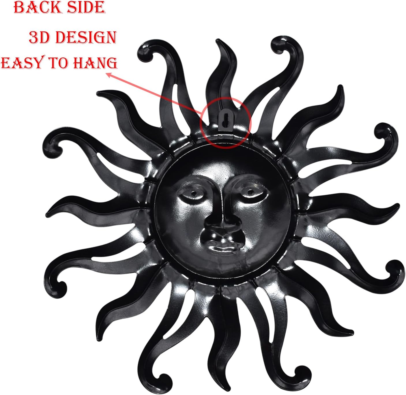 MACLARONX Metal Sun Wall Decor, Sun Face for Outdoor Garden Fence Yard Art Porch Door Patio Living Room Home Decorations Farmhouse Indoor Gift for Housewarming, Y1