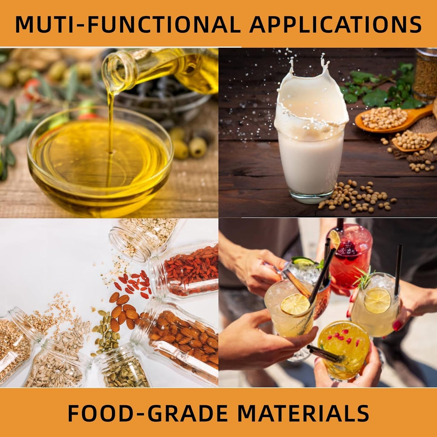 Stainless Steel Milk Can, 50L/13.2 Gallon Heavy Duty Airtight Storage Canister Milk Bucket with Lid, Embedded Silicone Milk Jug Wine Pail Water Cereals Bucket with Three Latches and Two Handles