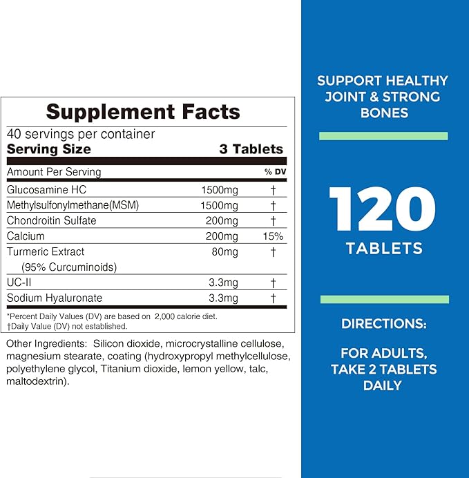 Nature's Key Glucosamine Chondroitin MSM 120 tablets (40 Days