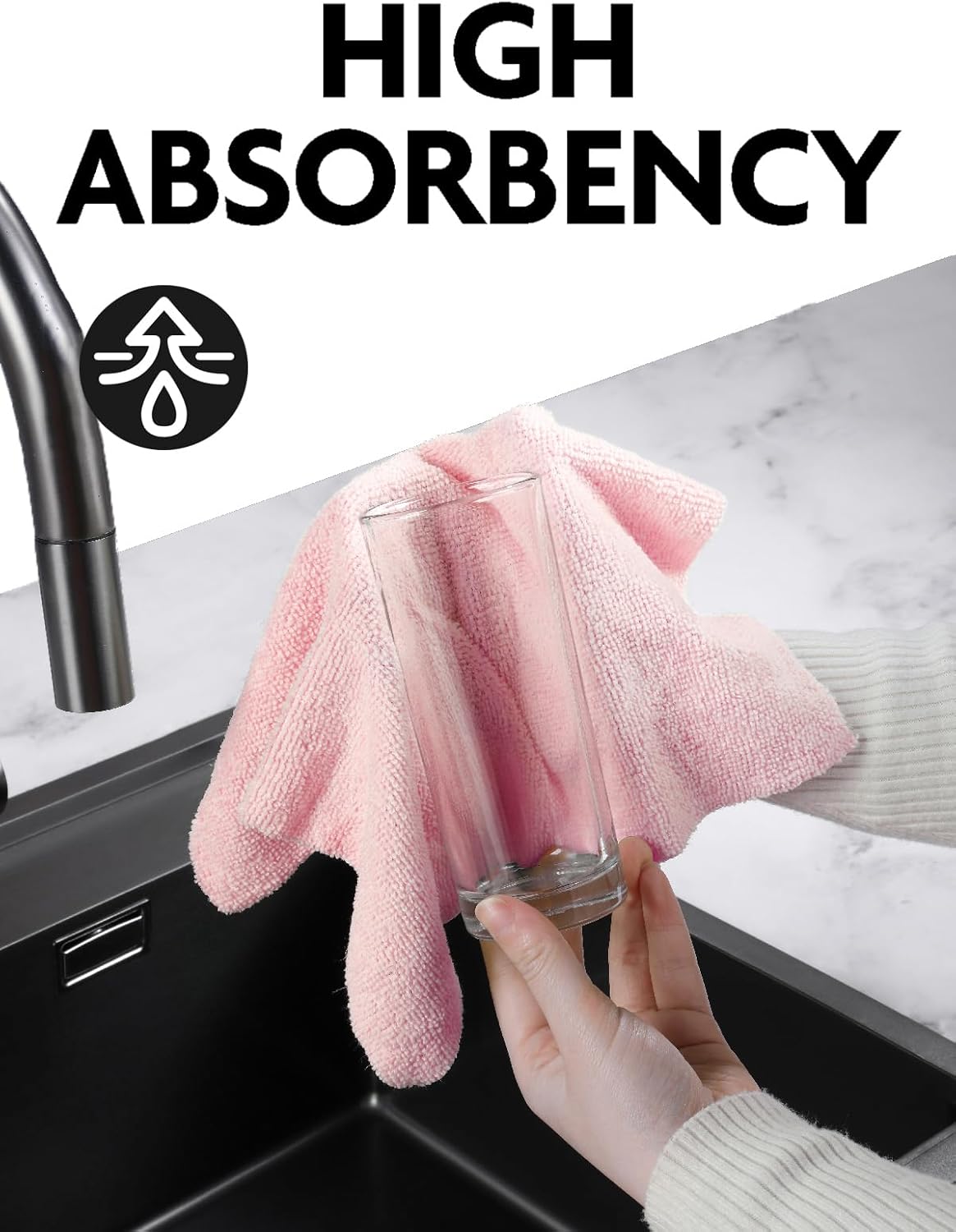 Fantasticlean Microfiber Cleaning Cloth Roll -40 Pack, Tear Away Microfiber Towels, 12" x 12", Reusable, Washable, Scratch Free, Ultra Absorbent Dish Rags for Car, Home, Garage or Shop (Pink)