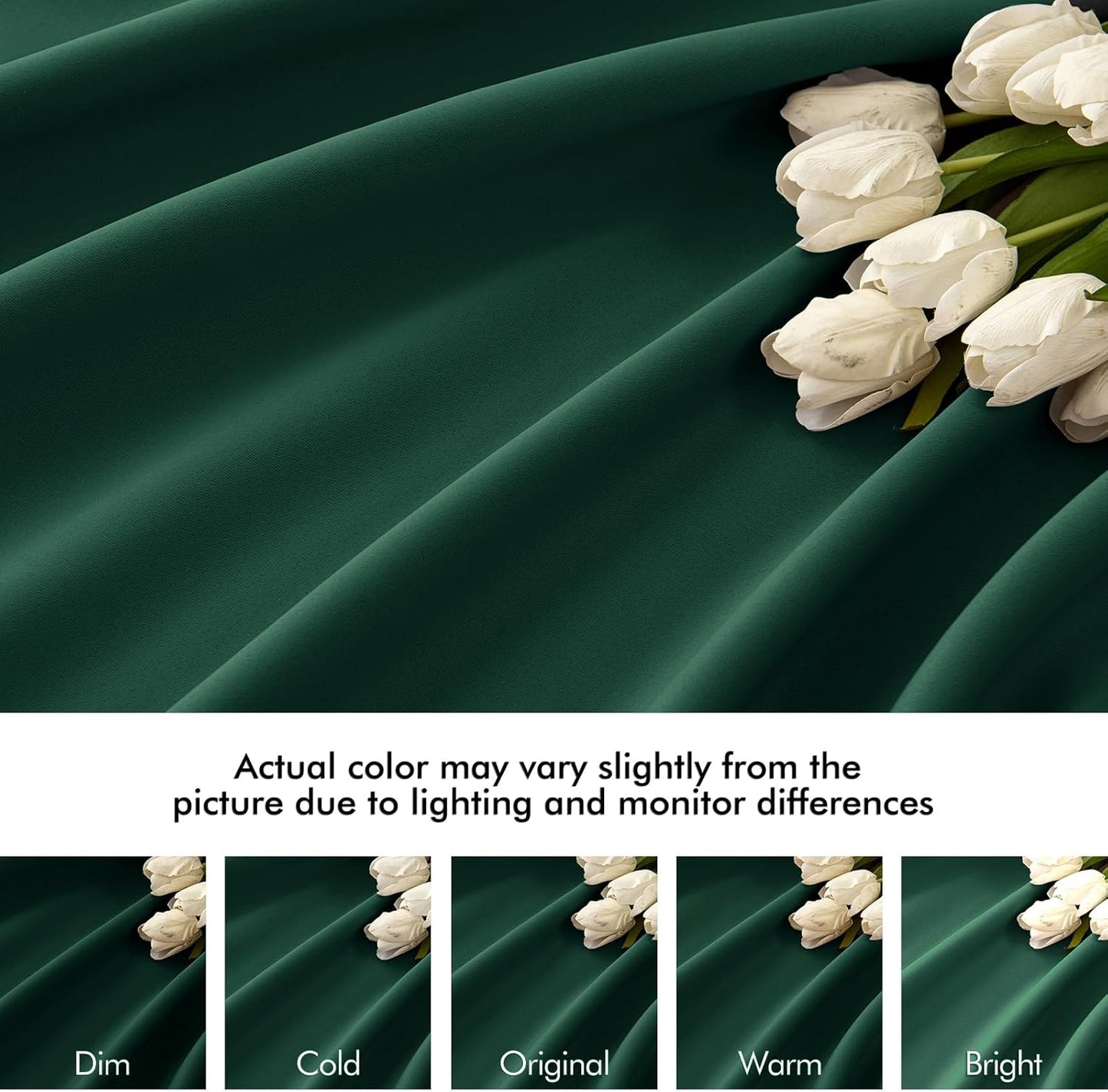 MIULEE Hunter Green Back Tab Blackout Curtains 102 Inch Long 2 Panels Set for Living Room Bedroom, Rod Pocket/Pinch Pleated Thermal Insulated Room Darkening Floor to Ceiling Window Drapes