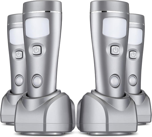 Enhon 4 Pack 4 in 1 LED Emergency Lights for Home Power Failure, Rechargeable Plug in Flashlight Motion Sensor Night Light, Automatic Turn On Power Outage Light for Home Hurricane Supplies