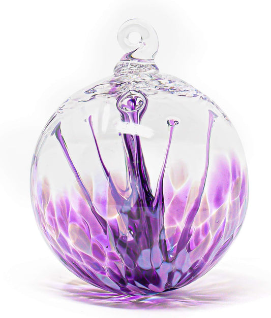 Luke Adams Handmade Glass Gazing Balls for Garden on Clearance – Hand Blown Glass Gazing Ball for Yard Décor – Decorative Garden Globe (Purple Crush/Lavender)