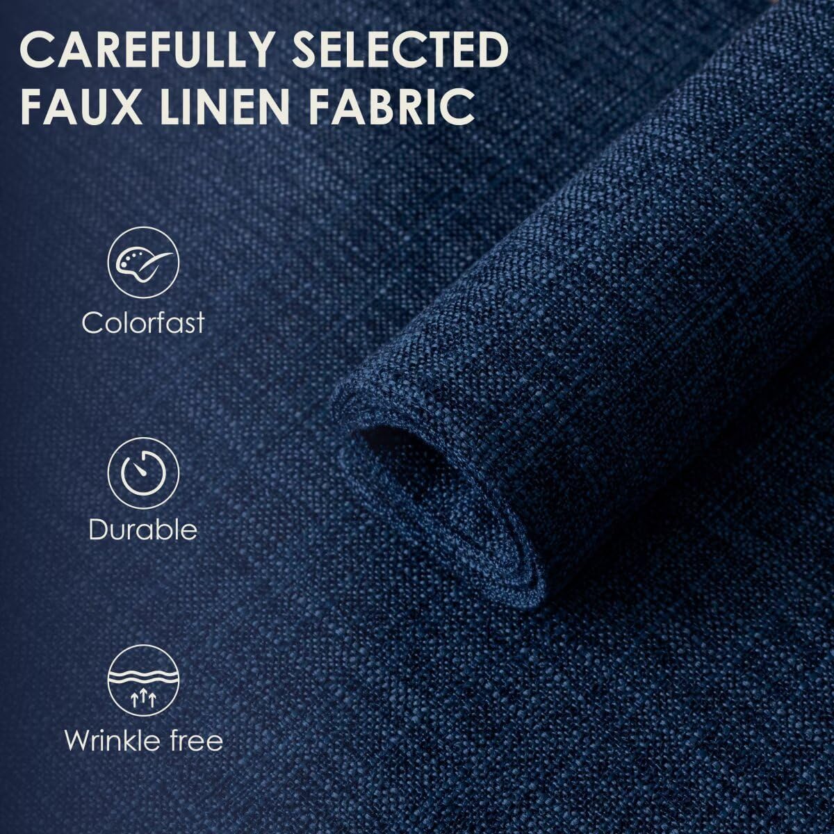 Placemats Set of 4, Bilayer Thickened Linen Place Mats Heat Resistant Machine Washable Wrinkle Free Carefully Selected Polyester Mats for Kitchen/Dining/Coffee Table (Navy Blue)