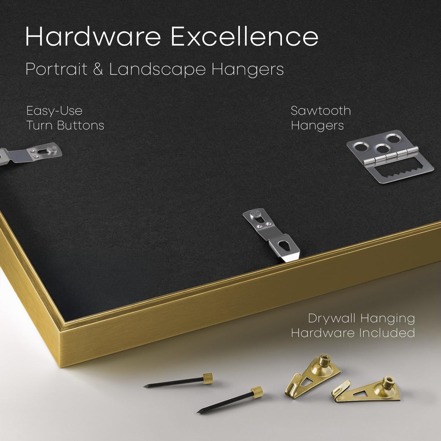 Homeforia 8x12 Picture Frame Gold, High End Metal 8 x 12 Poster Frames with Mat 6 by 8 for Photo, 12x8 Frame Matted to 6x8 inch Print, 8by12 Wall or Tabletop Frames, Tempered Glass, Wall Kit, Set of 1