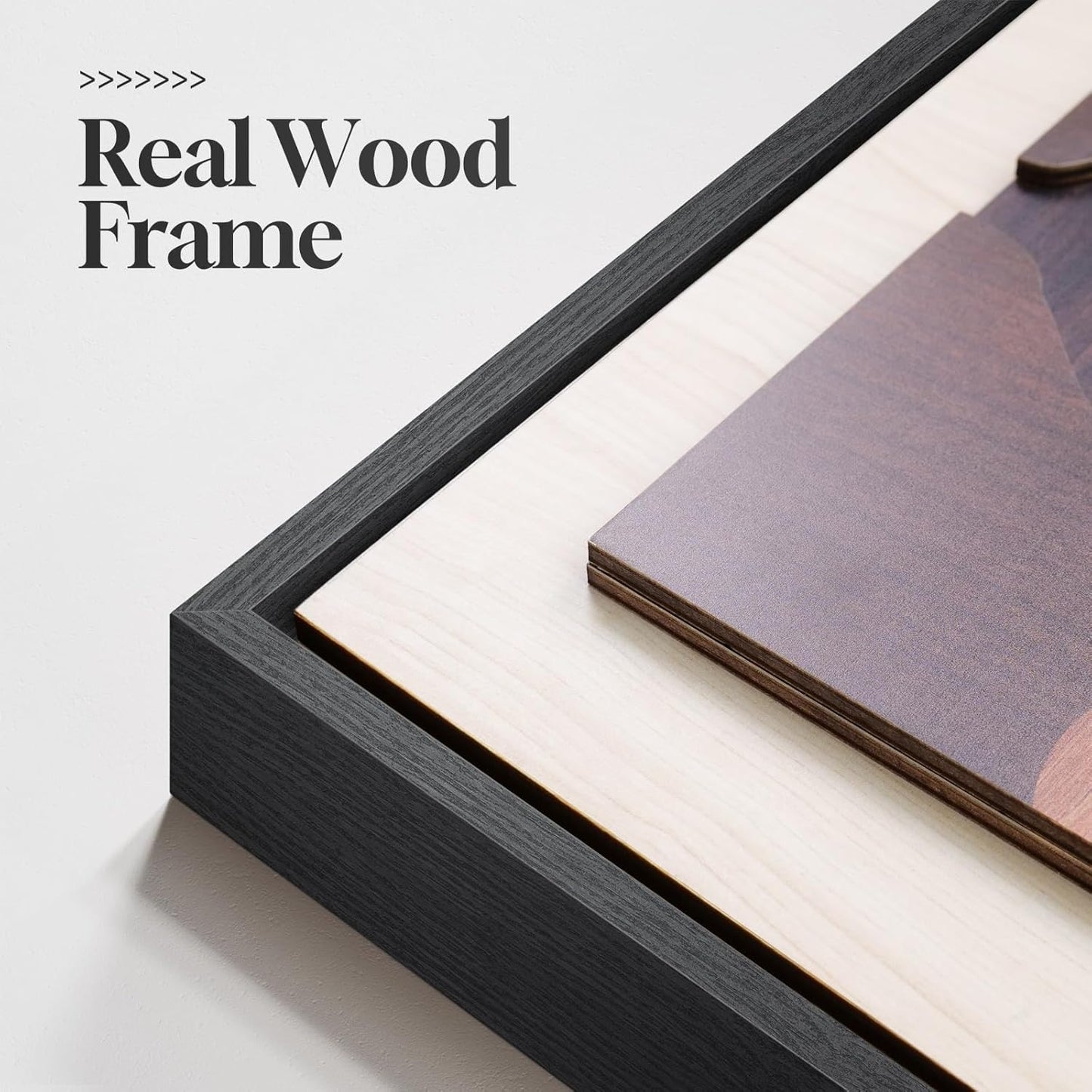 Framed Textured Wood 3D Wall Art for Living Room, Large Boho Tropical Brown Artwork for Walls, 3 Piece Farmhouse Botanical Leaf Wood 3D Textured Wall Art Decor for Office Bedroom Hallway, 24x36 Inch