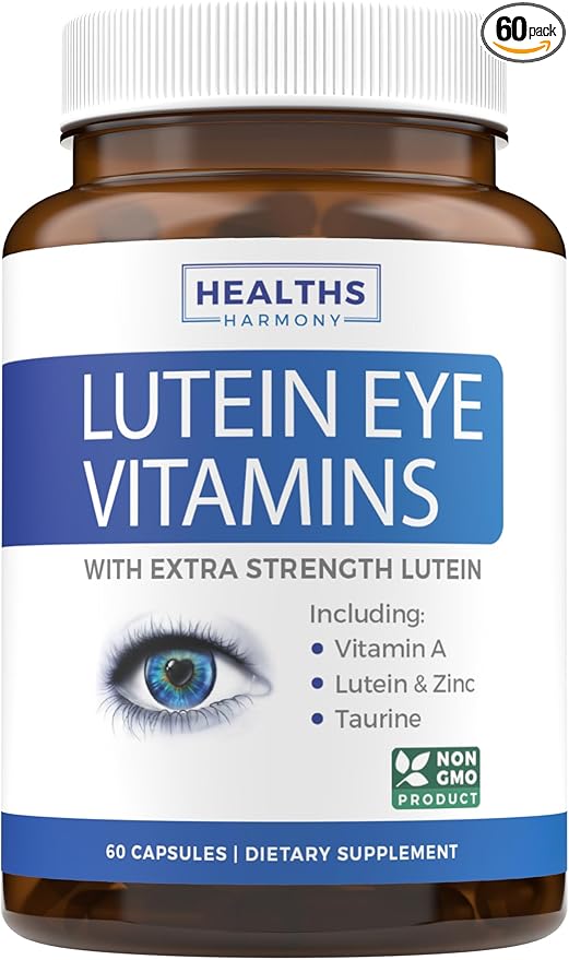 Lutein Eye Vitamins (Non-GMO) Vision Support 60 Capsules