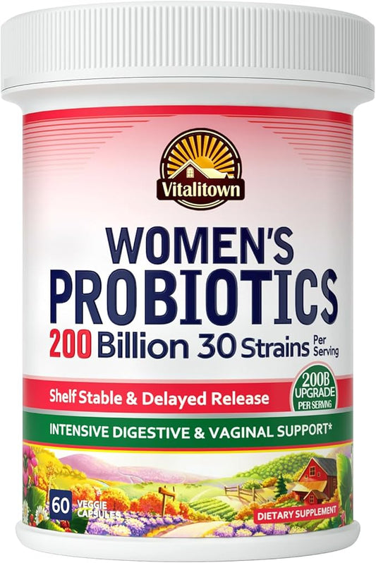 VITALITOWN Women’s Probiotics 200 Billion 30 Strains 60 ct