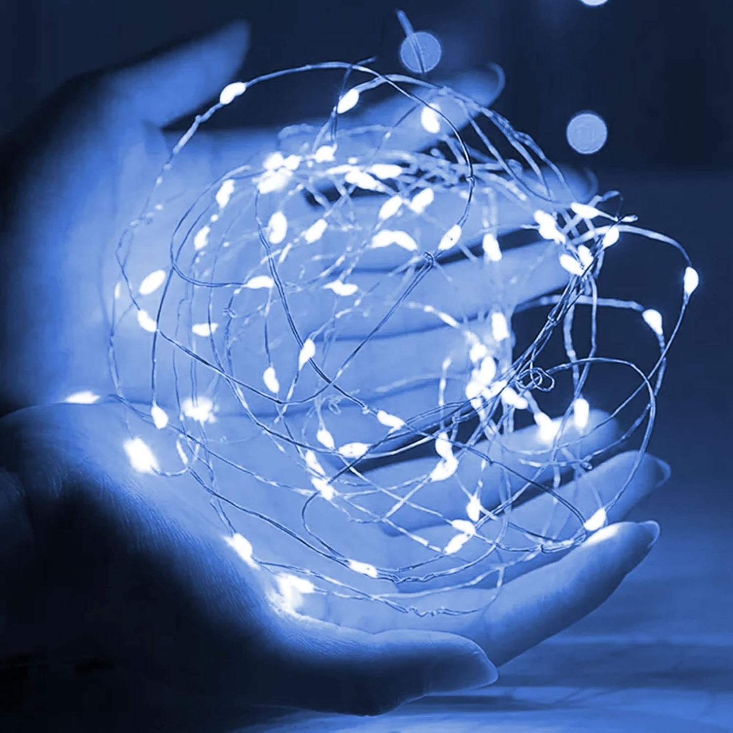 Dazzle Bright Fairy Lights Battery Operated, 4 Pack Total 80FT 240LED Silver Wire Waterproof Battery Operated String Lights, Christmas Decorations for Indoor Outdoor Bedroom Yard Decor, White