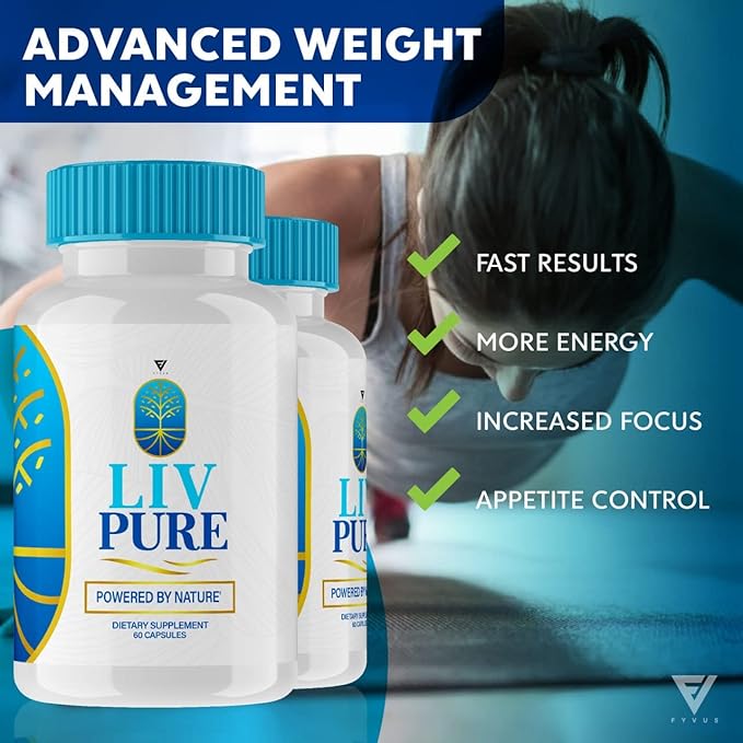 Fyvus (3 Pack) Liv Pure Capsules Liver Detox Weight Loss Pills, LivPure Supplement - Live Cleanse Product Supplements, LivePure Diet Hydration Reviews Pur Health Support (180 Capsules)