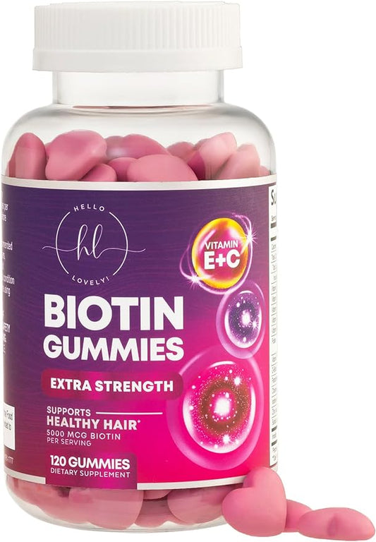 Hair Vitamins Gummy with Biotin 5000 120 Gummies