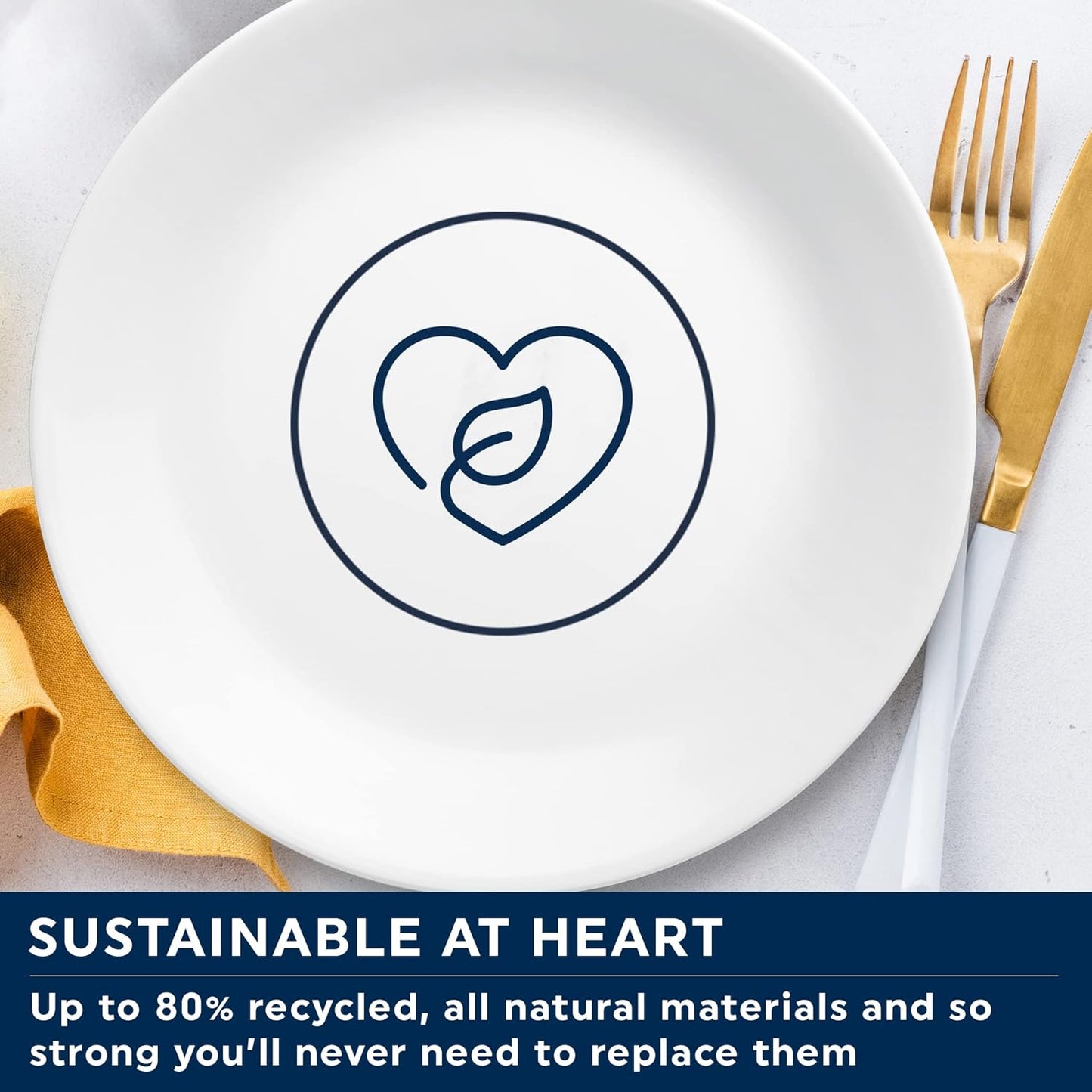 Corelle Vitrelle 4-Pieces 18-Oz Soup/Cereal Bowls Chip & Crack Resistant Glass Dinnerware Set Bowls, Winter Frost White