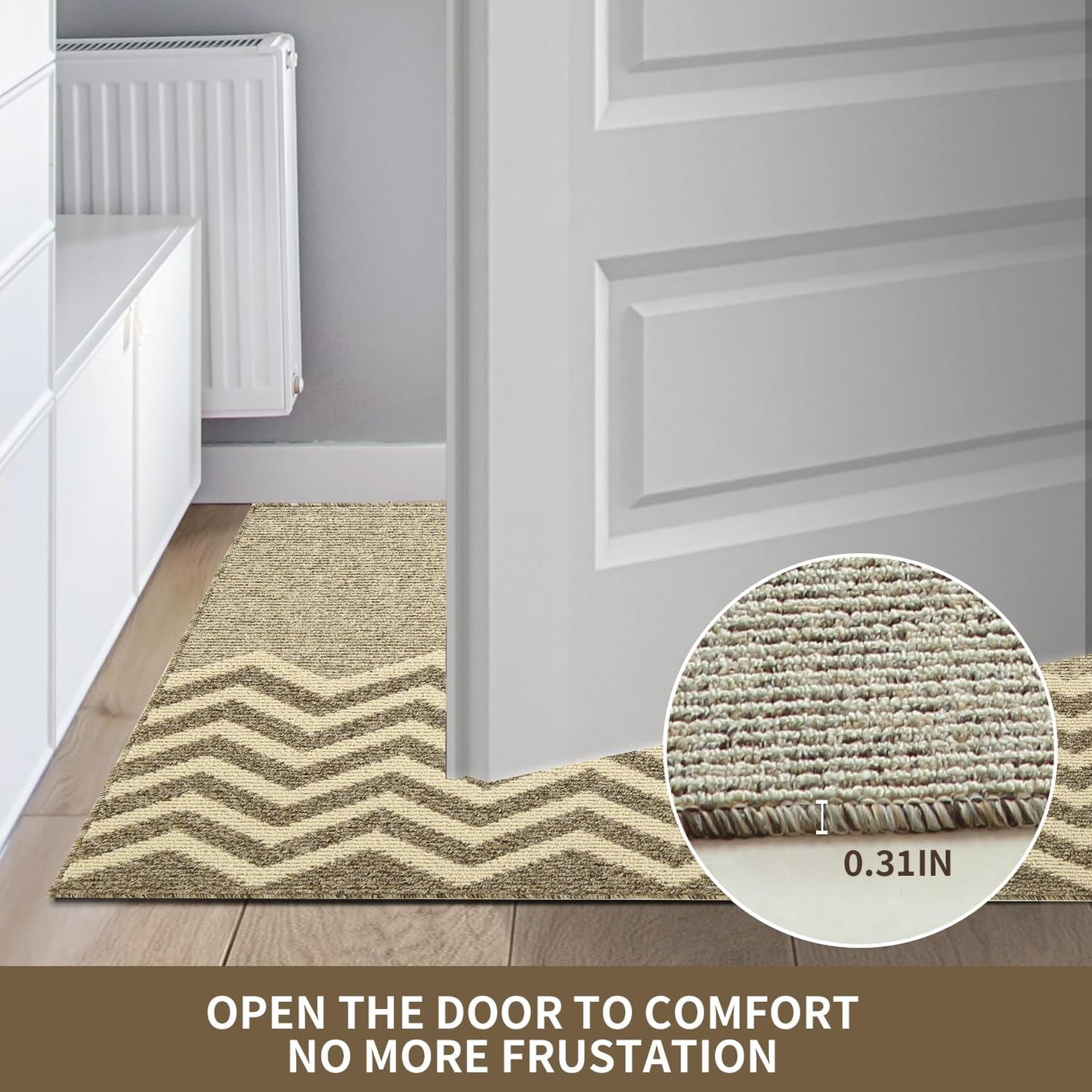 Indoor Doormat, Non-Slip Front Door Mats, Outdoor Welcome Mat Washable, Low Profile Indoor DoorMats for Entryway, Floor Inside Back Door Mats (20"x32")