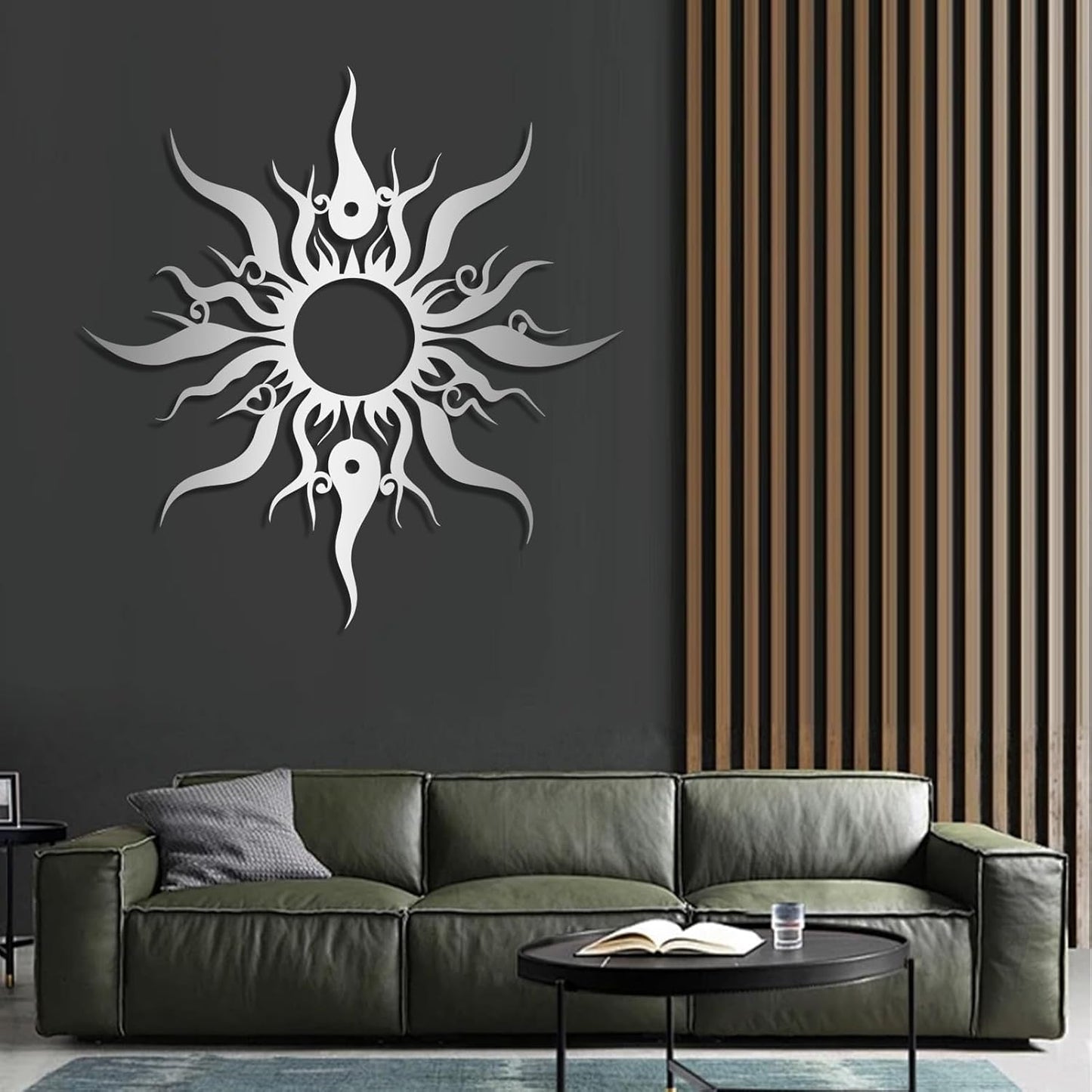 Hotuijxca Metal Wacky Sun Wall Art, Wacky Sun Metal Decor for Livingroom, Bedroom (Gold, 39"x38"/100x96cm, metal wall art)