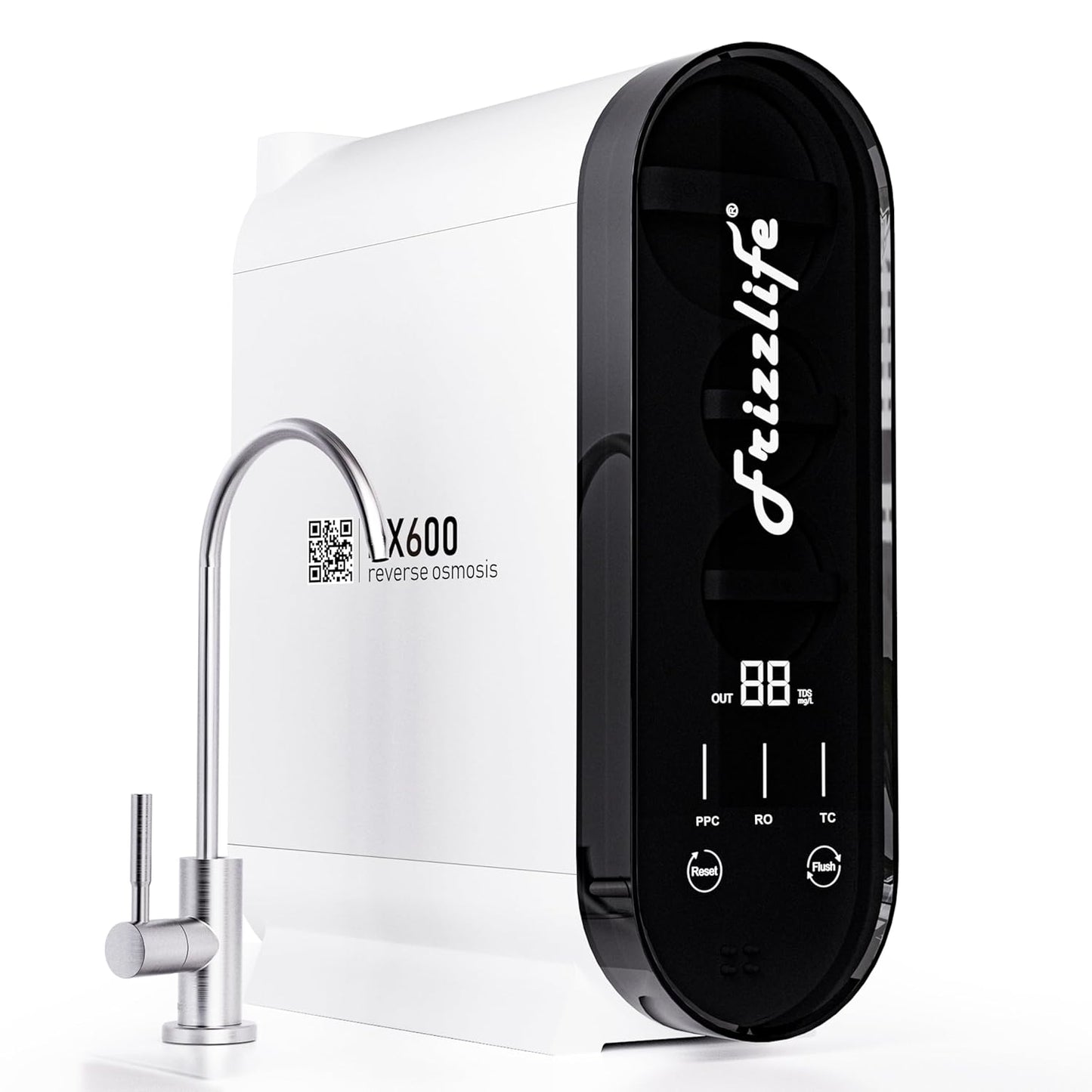 Frizzlife RO Reverse Osmosis Water Filtration System - 600 GPD Fast Flow Under Sink RO Water Filter, Tankless, Reduces TDS, 11 Stage, 2:1 Pure to Drain, Compact, BPA Free, PX600