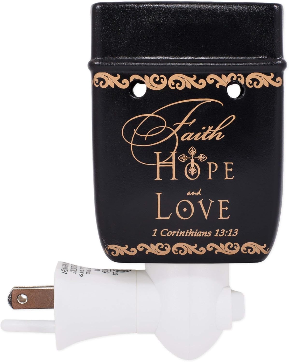 Elanze Designs Faith Hope Love Ceramic Stoneware Plug-in Outlet Wax and Oil Warmer
