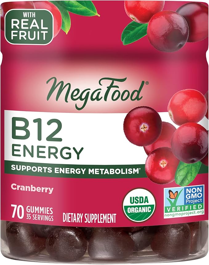 MegaFood Vitamin B12 Energy Gummies B12 Vitamins B12 Supplement 70 Gummies, 35 Servings
