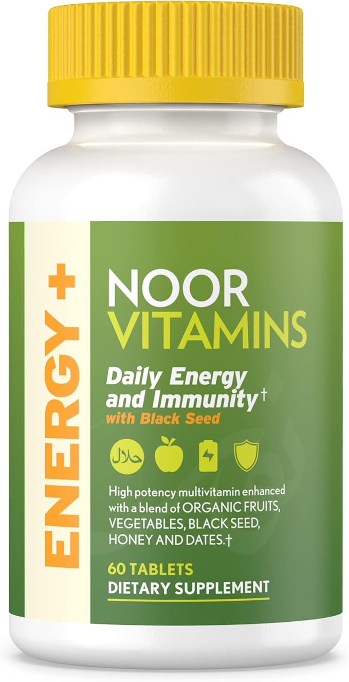 Noor Vitamins Energy+ Multivitamin; Halal Vitamin 26 Vitamins 2 Month