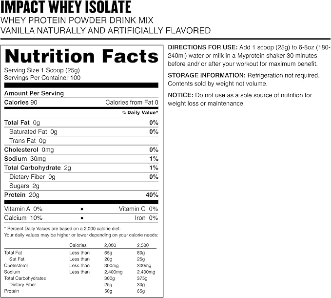 Myprotein Impact Weight Gainer Blend, 5.5 Lb (23 Servings) Vanilla, 30g Protein & 420 Calories per Serving, Protein Shake for Weight Gain, Muscle Mass