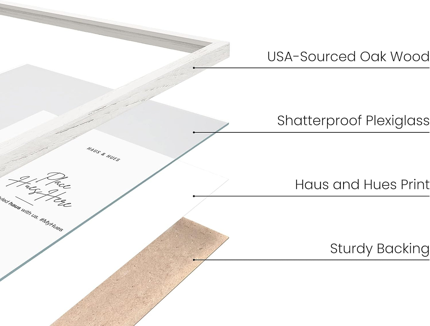 HAUS AND HUES 8.5 x 11 Picture Frame Set of 9 - Certificate Frames 8.5 X 11, 8.5x11 Picture Frame 8.5x11 Frame Natural Wood Frame (White Oak)