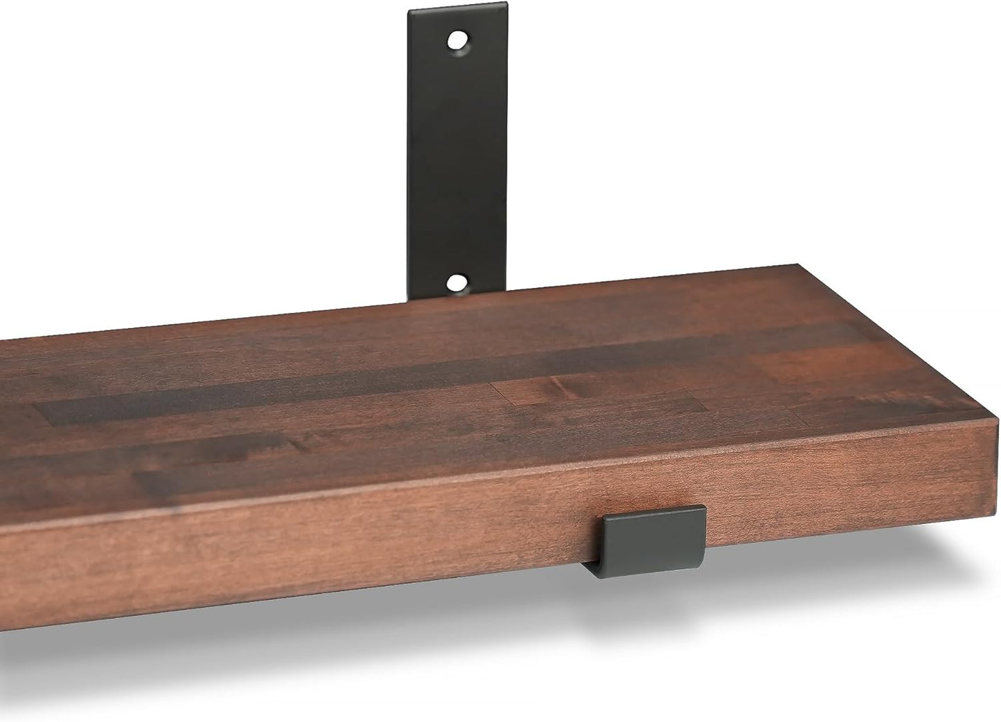 CONSDAN Floating Shelf for Wall Mounted Book Shelf Hanging Shelves Floating Bookshelf for Bedroom, Bathroom, Living Room, Kitchen USA Grown Solid Hardwood, Dark Maple 24x7.5x1.5 in