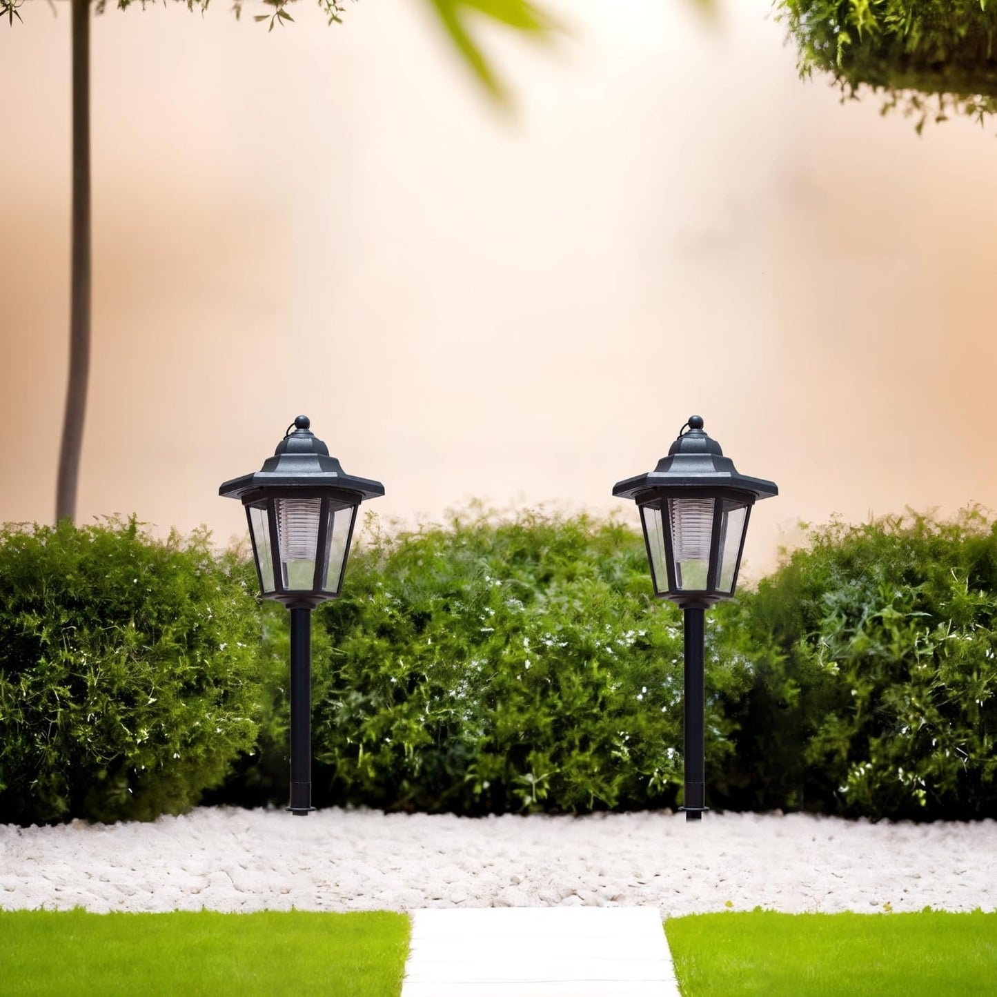 Solar Pathway Lights, 2 Pack, Waterproof LED for Outdoor Walkway, Yard, Garden, Landscape – Great Gardening Gift for Mom, Grandma, Women(Corridor Pathway Lights)