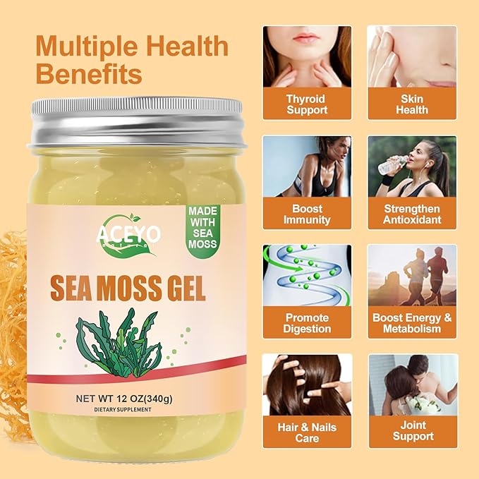 ACEYO (12 OZ Organic Sea Moss 102 Vitamins