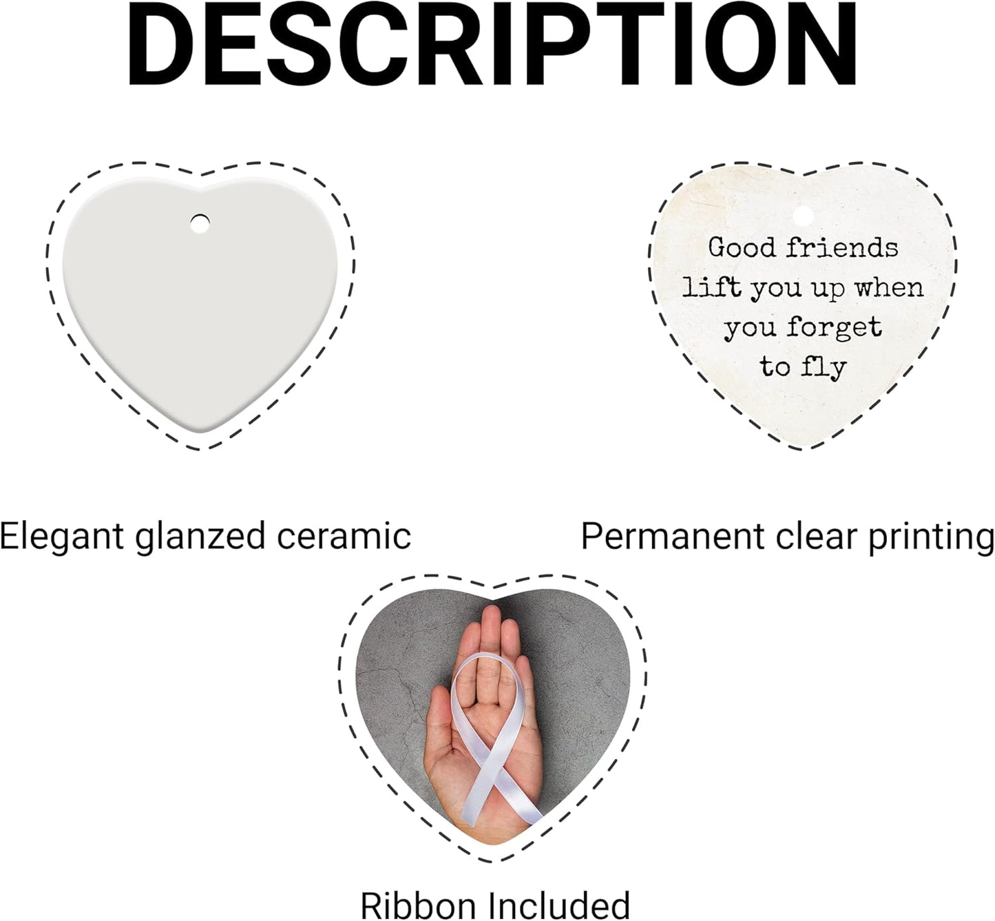 Friendship Gifts for Women, Best Friend, Funny, Work Besties, Sister, Friend Ornaments for Women, Ceramic Christmas Ornaments (Friend 3)