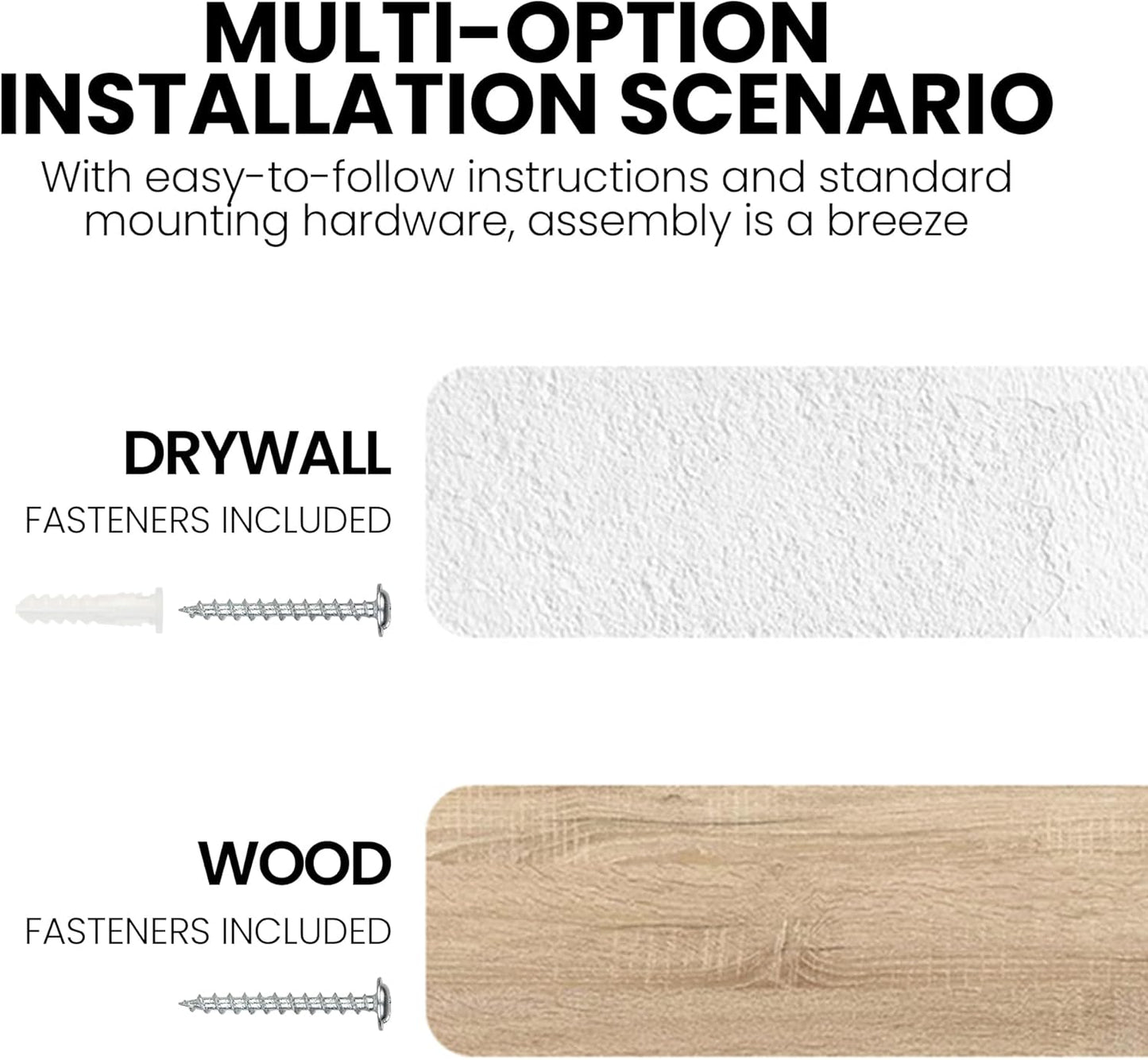 Fun Memories Floating Shelves for Wall Decor, 40"x8" Rustic Reclaimed Wood Shelves, Heavy-Duty Wall Mounted Shelves with Invisible Brackets, Set of 2for Living Room, Bedroom, Kitchen, Natural Finish