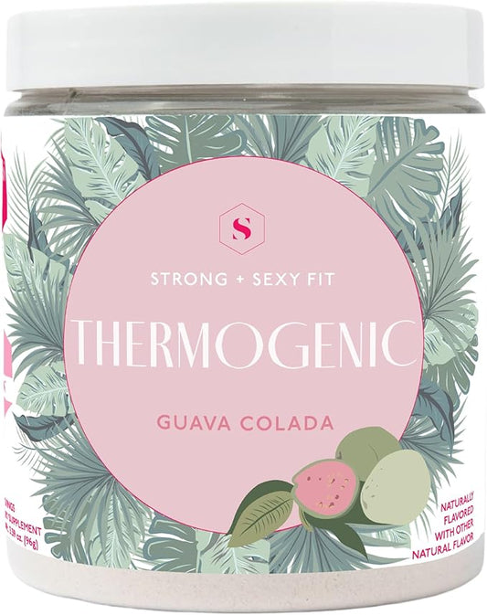 Strong + Sexy Fit, Weight and Diet Support Health Supplement, Workout Drink Powder for Natural Energy, Appetite Control, and Metabolism Support, Supplements for Women, Guava Colada Flavor, 30 SVG