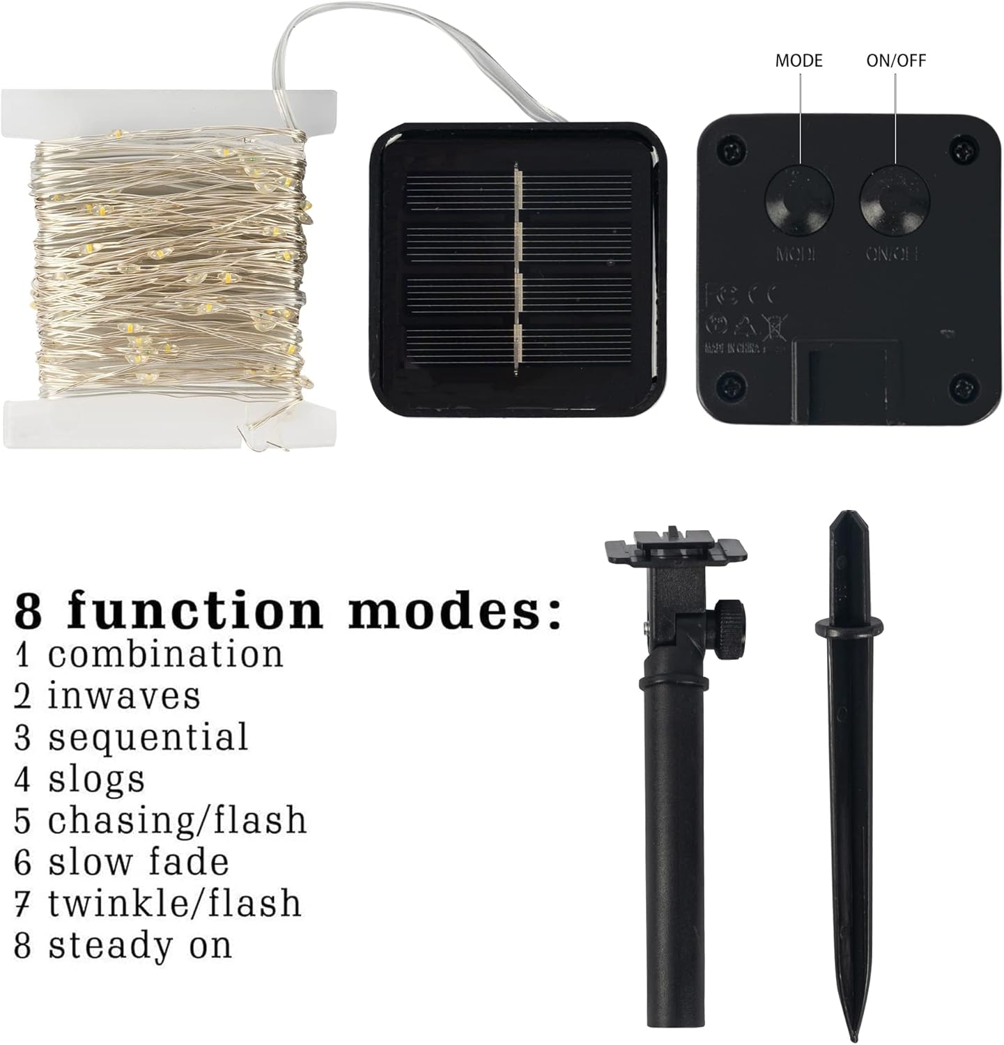 Dazzle Bright 2 Pack Solar String Lights Outdoor, Total 80FT 240LED Solar Powered Waterproof Fairy Lights 8 Modes, Copper Wire Lights for Christmas Patio Party Tree Yard Decoration (Red)