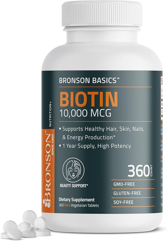 Bronson Biotin 10,000 MCG Supports Healthy 360 Vegetarian
