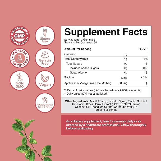 Extra Strength Keto ACV Gummies - Vegan Keto Apple Cider Vinegar Gummies Sugar Free and Delicious for Slimming Cleanse and Detox Goals - Non GMO Apple Cider Vinegar Gummies with The Mother (2 Months)