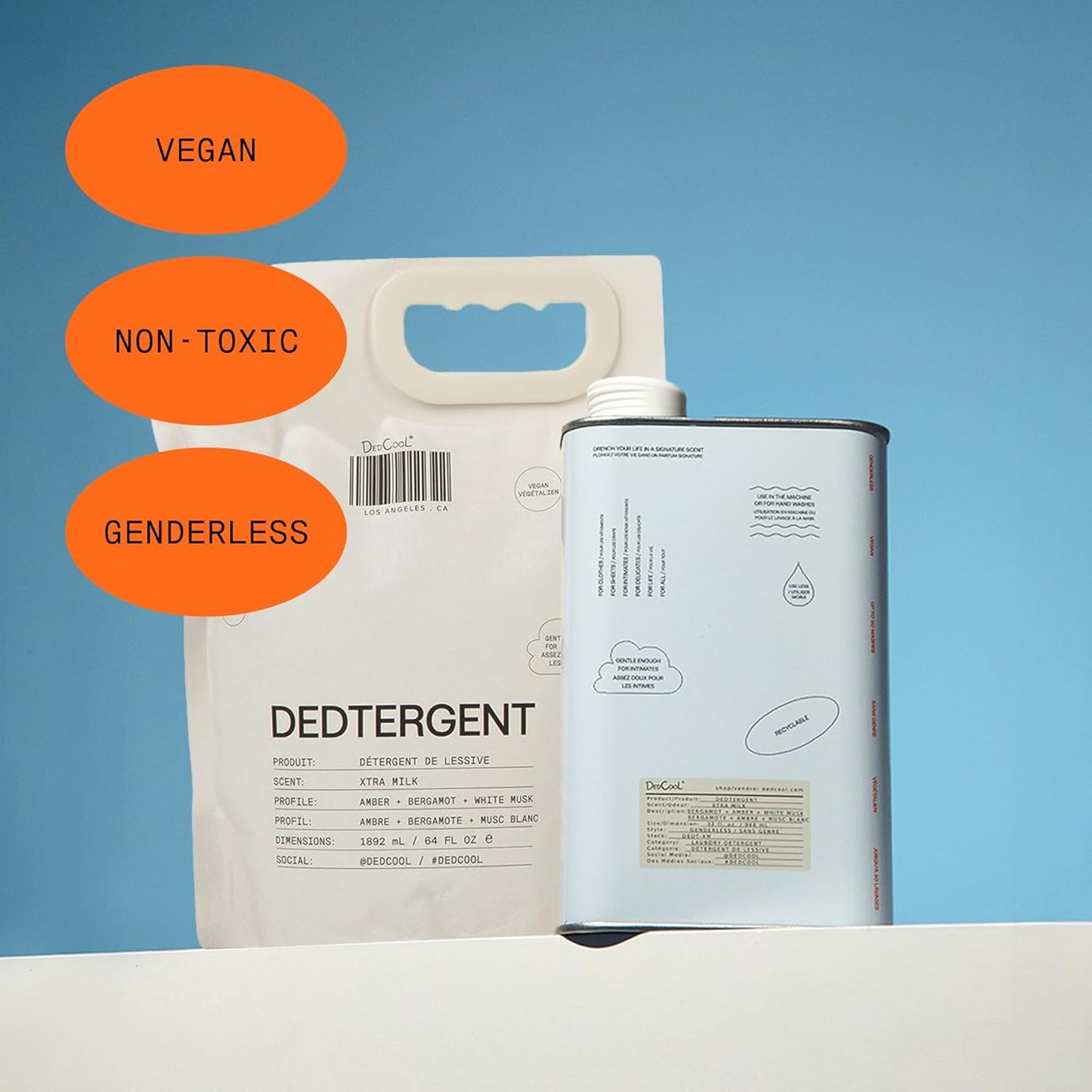 DedCool Liquid Laundry Dedtergent (05 Spring Refill 64 oz) Luxurious Fragrance, Scented, Removes Stains, Ideal for 60 Washes, Infused with Essential Oils, Vegan, Non-Toxic, Cruelty & Dye Free