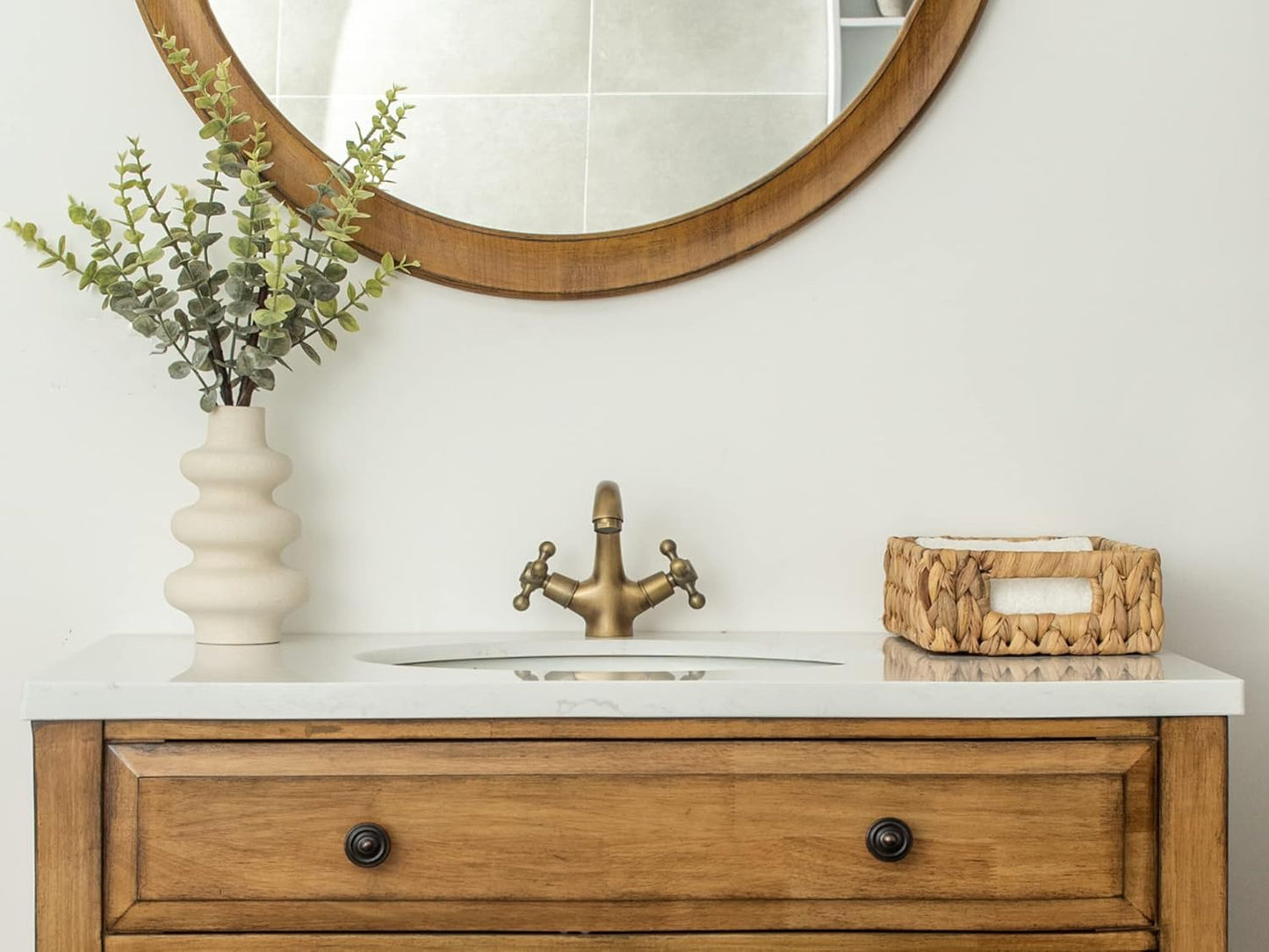 StorageWorks Water Hyacinth Baskets, Small Wicker Baskets for Organizing in Kitchen and Bathroom, 2-Pack