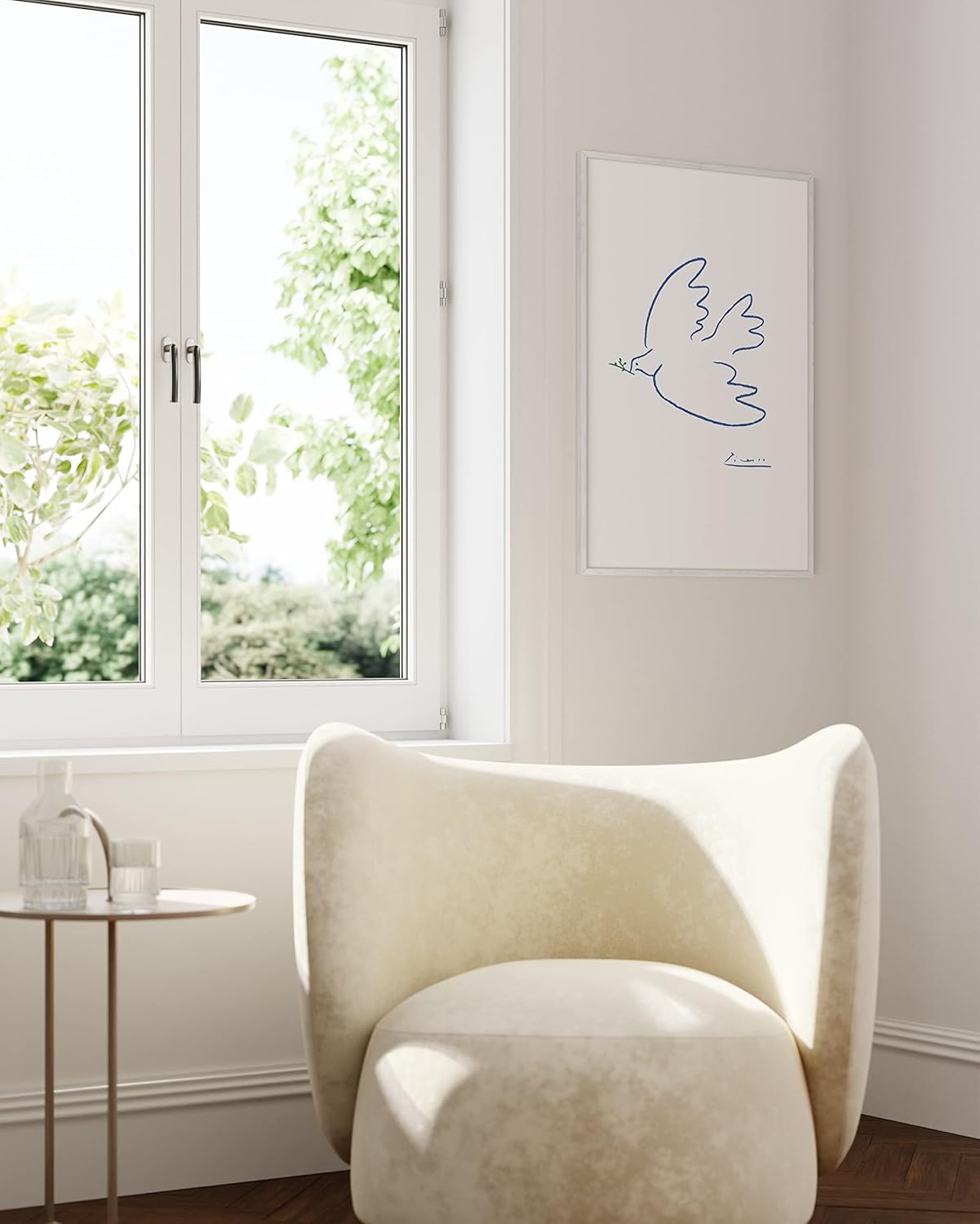 HAUS AND HUES 24 x 36 Poster Frame - Set of 1 24x36 White Poster Frame, Wooden Picture Frames, 24x36 Poster Frame White Poster Frames 24x36, Poster Frame 24x36 Frame White Frame (White Oak Frame)