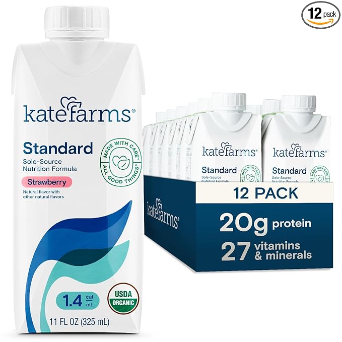 KATE FARMS Organic 1.4 High Calorie 20g Protein, 27 Vitamins 11 oz (12 Pack)