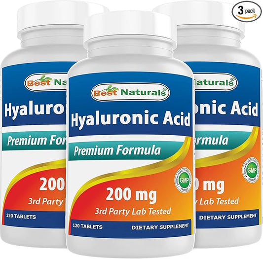 Best Naturals Hyaluronic Acid 200 mg 120 Tablets (120 Count 3))
