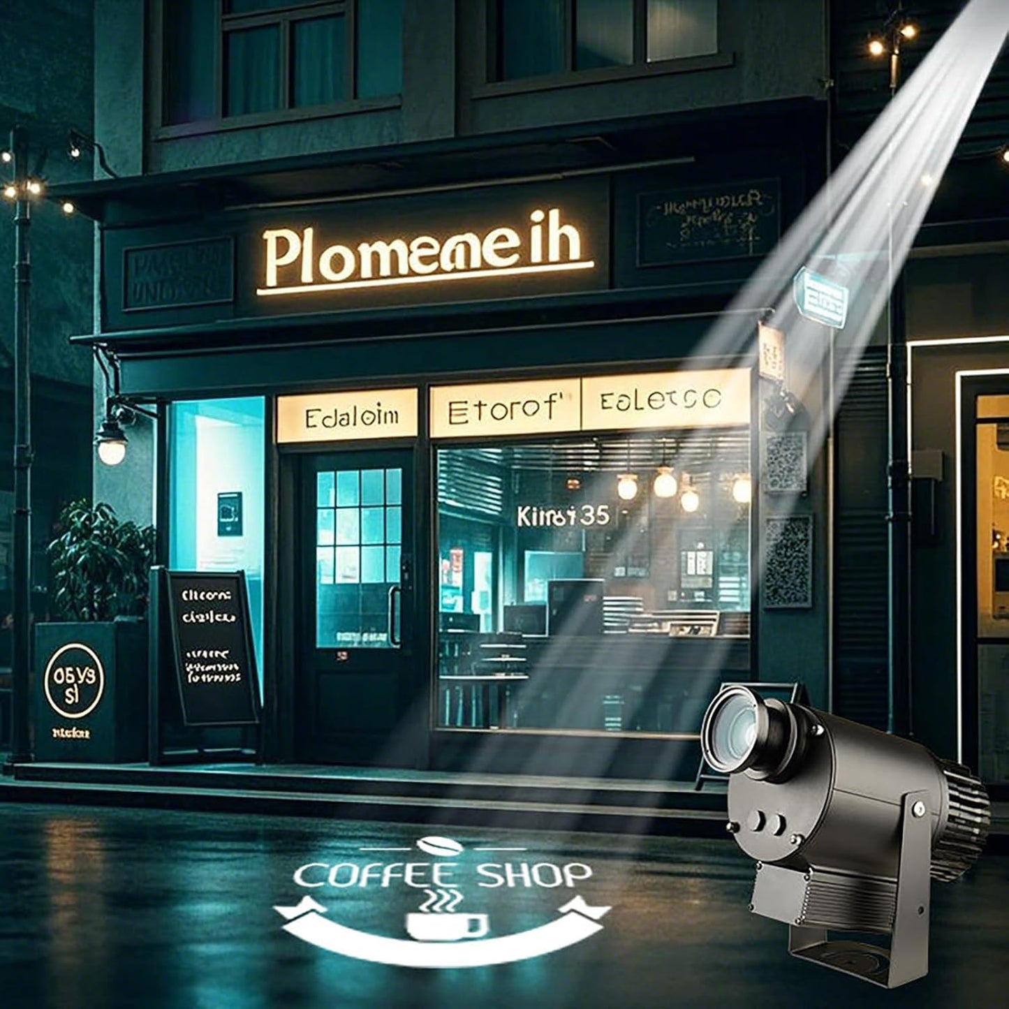 80W LED Logo GOBO Projector DJ Effect Light Including Free Custom Glass GOBO to Project Image for Advertising Business Hotel Company Store Wedding Indoor and Outdoor Use (80W)