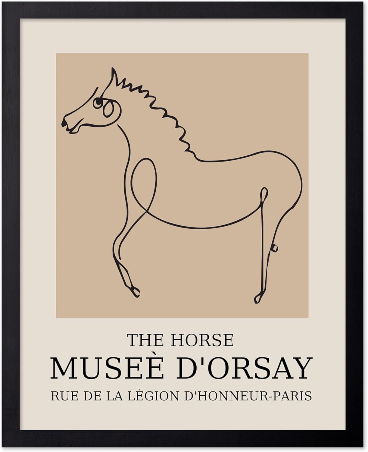 Poster Master Vintage Poster - Retro Horse Print - Line Drawing Art - Sketch Art - Gift for Boys, Girls & Animal Lover - Minimal Wall Decor for Kid's Room or Nursery - 11x14 UNFRAMED Wall Art
