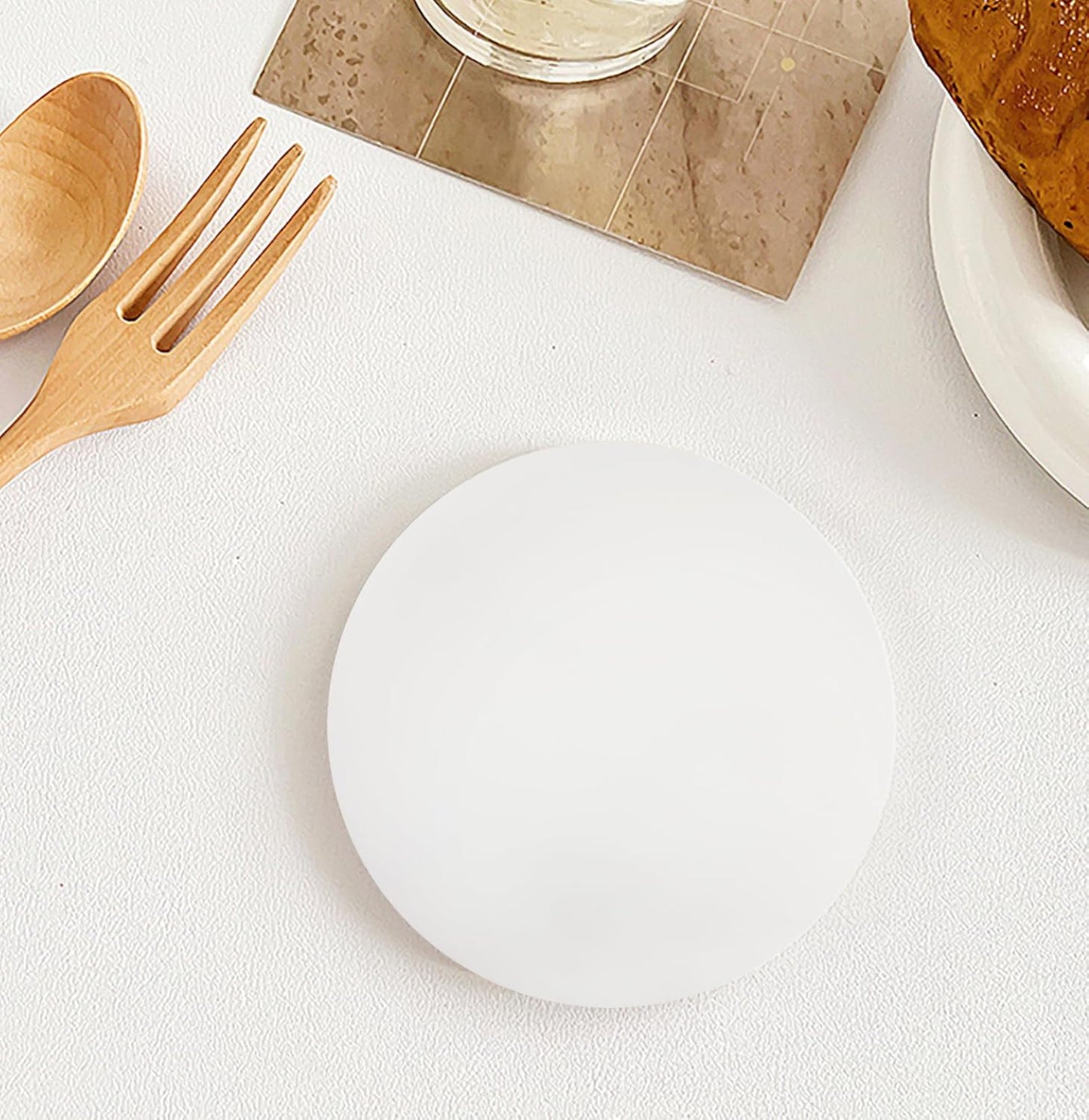 Pure White Marble Coasters Without Particles, Set of 4 - Natural Marble Stone Drink Coaster with Protective Silicone Feet, 4 inch Diameter, 0.4 inch Thick - Heat-Resistant Coasters for Coffee Table