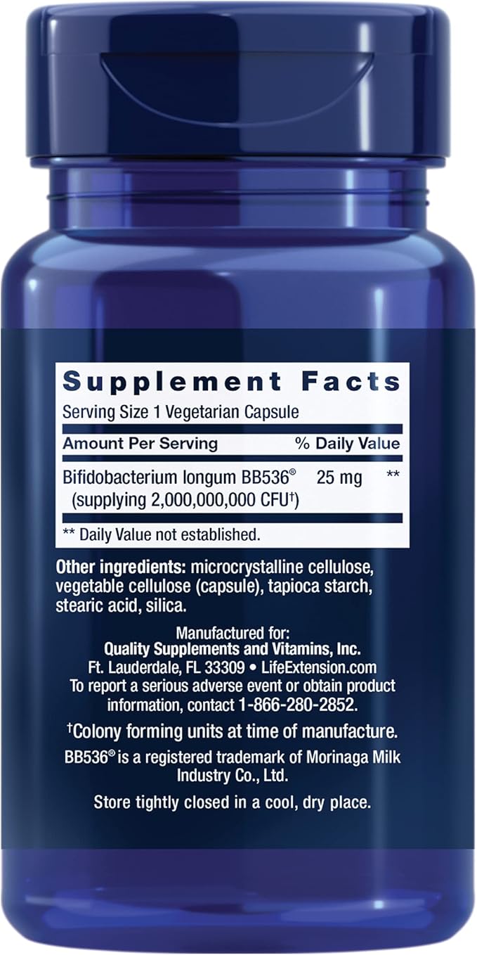 Life Extension Bifido GI Balance BB536 (2 (2 Billion 60 Capsules