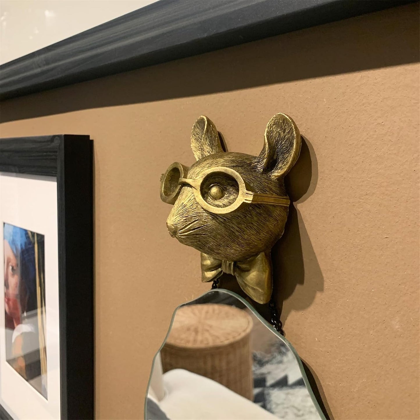 GUASDIE Animal Wall Decor: Faux Deer Head Mount, Resin Animal Head Wall Hanging for Living Room, Bedroom, Bathroom, Kitchen, Unique Art, Sculptures Home Decor, Gift, Rat