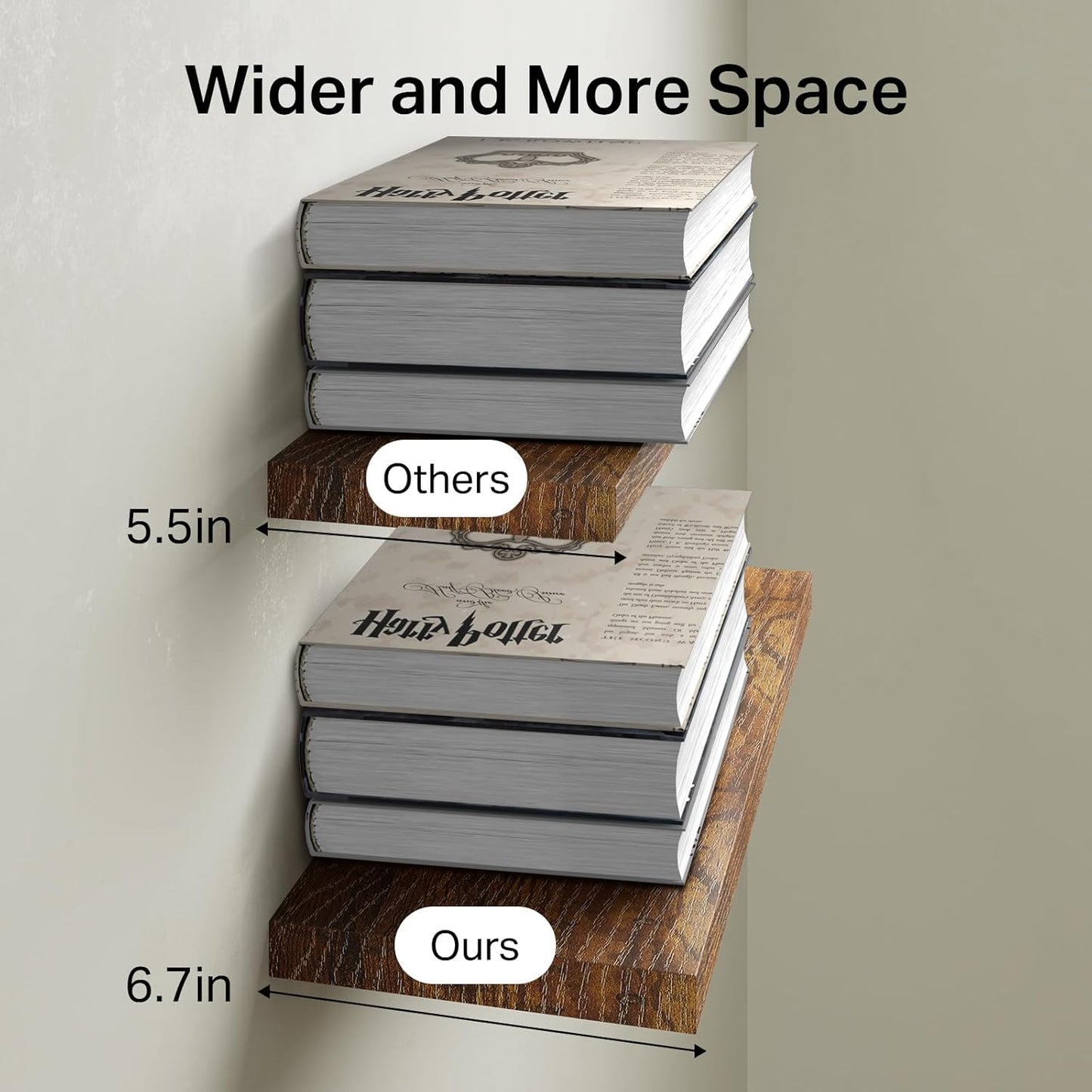 BAYKA Bathroom Floating Shelves for Wall – Bathroom Shelf Over Toilet Farmhouse Rustic Wood for Bedroom, Kitchen, or Living Room Decor – Rustic Brown, Set of 3, Sturdy Storage with 22lb Capacity