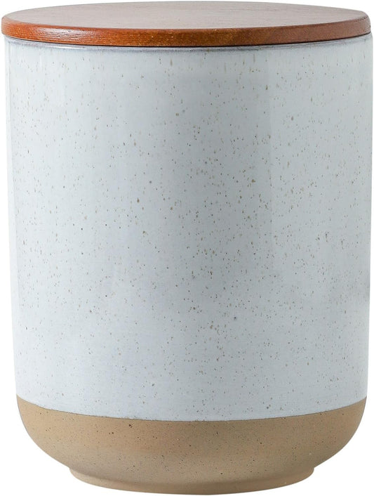 Hasense Ceramic Canister with Airtight Lid for Kitchen Counter, 80 Ounce Large Ceramic Food Storage Jar with Seal Ring for Serving Flour, Grain, Cereal, Pasta, Coffee, Sugar and Tea, Greyish White