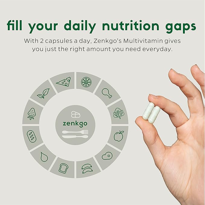Zenkgo Women's Vitamins + Probiotics 25B B6, B12, B12, Vegan D3, K2 K2 (MK-7), (MK-7), Folate, Superfoods(60Ct/30Day)
